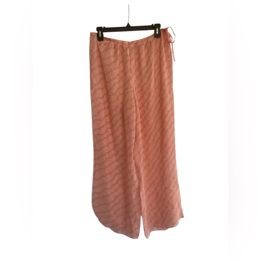 J. Crew boho Pink Silk Wide Leg Pants with Flowing Silhouette Size Medium